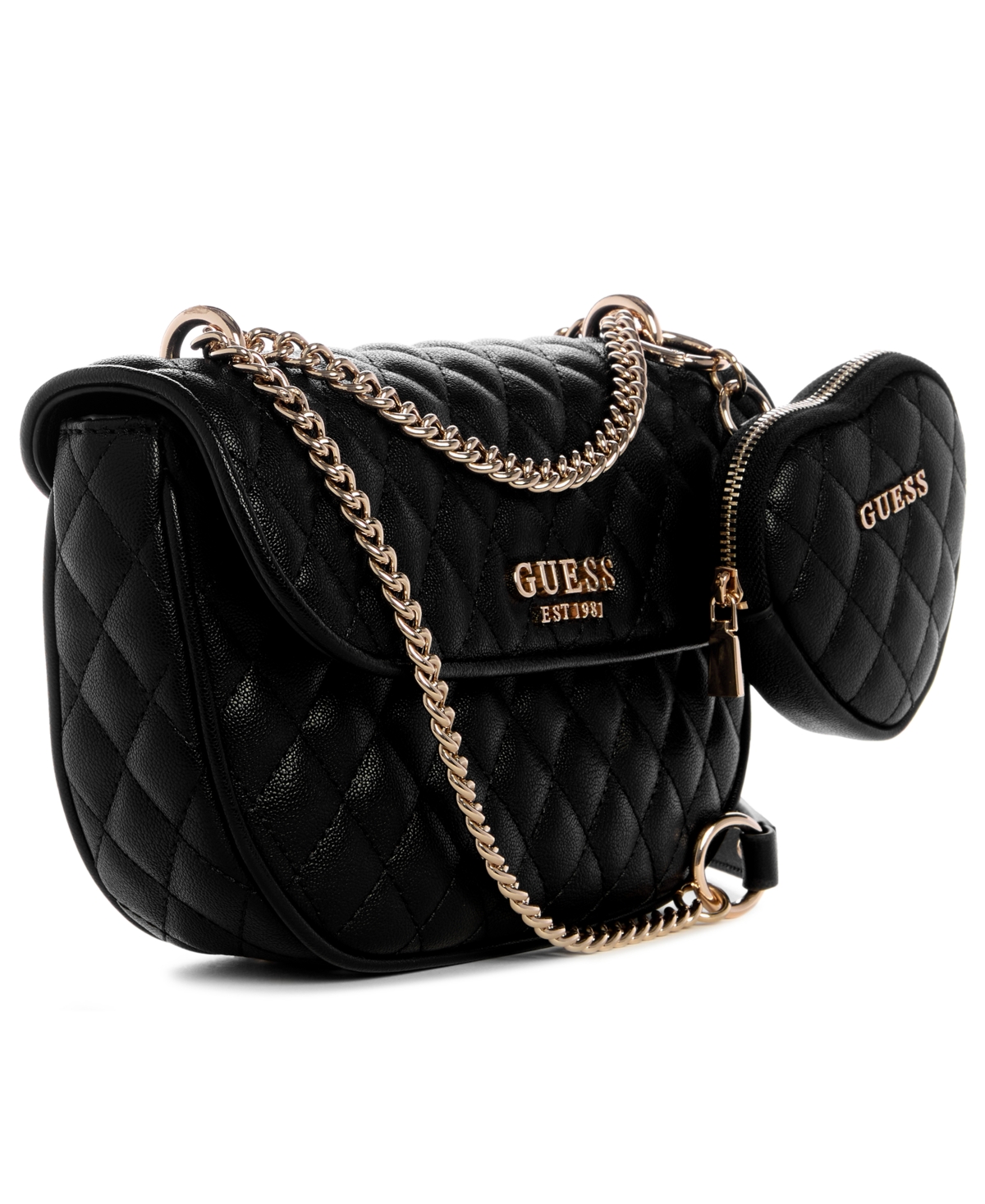 Guess Atabey Convertible Small Flap Bag In Black