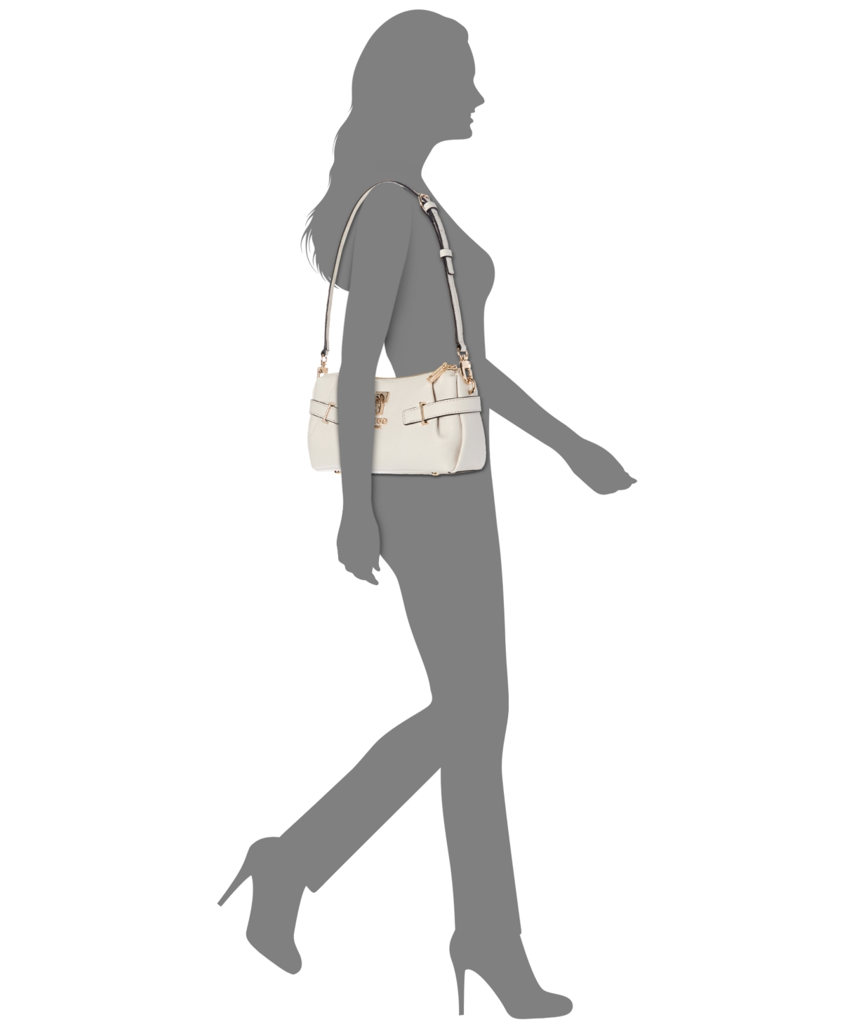 Guess Yesba Small Top Zip Shoulder Bag In Neutral