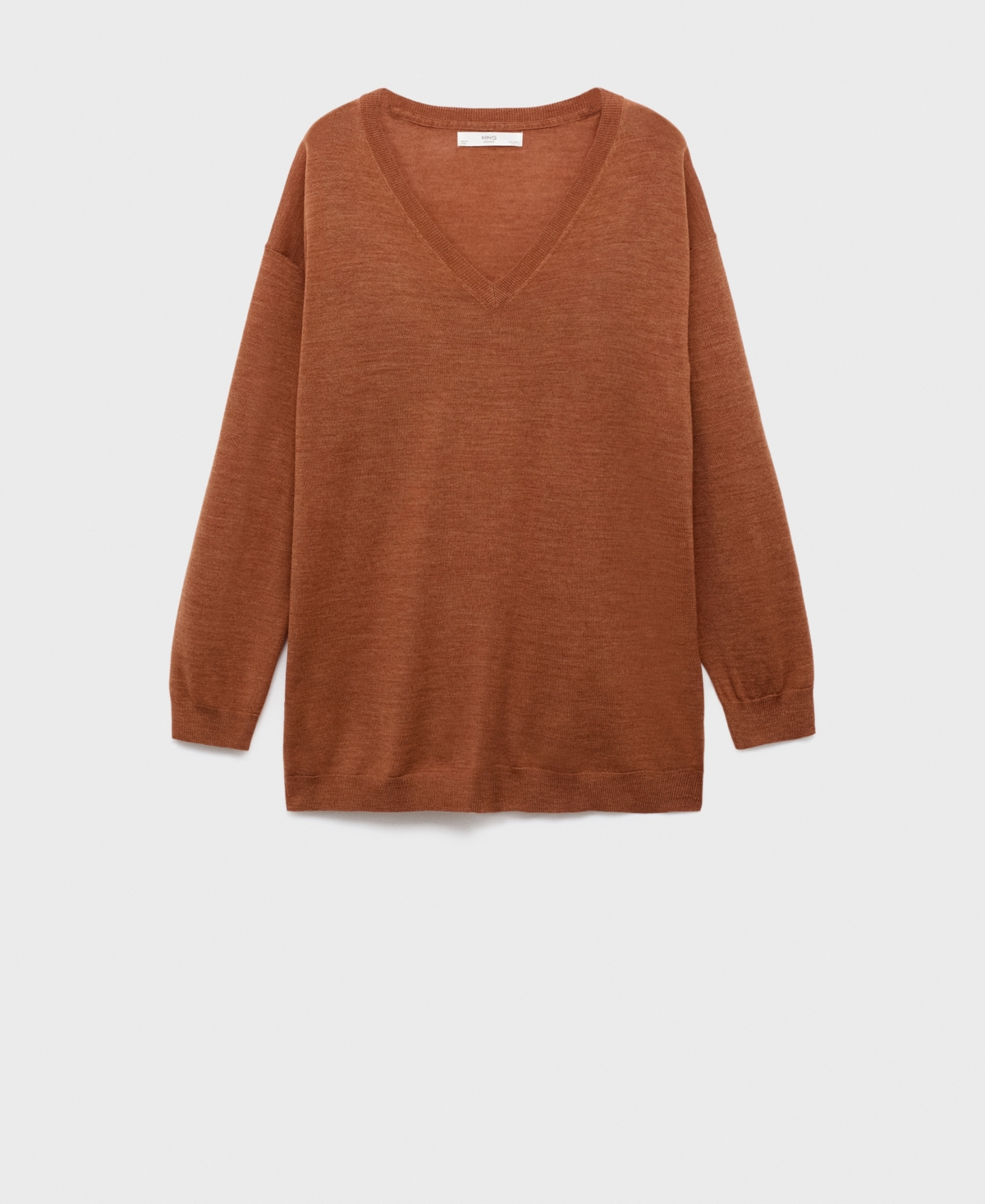 Mango V-neck Wool Pajama Sweater In Orange