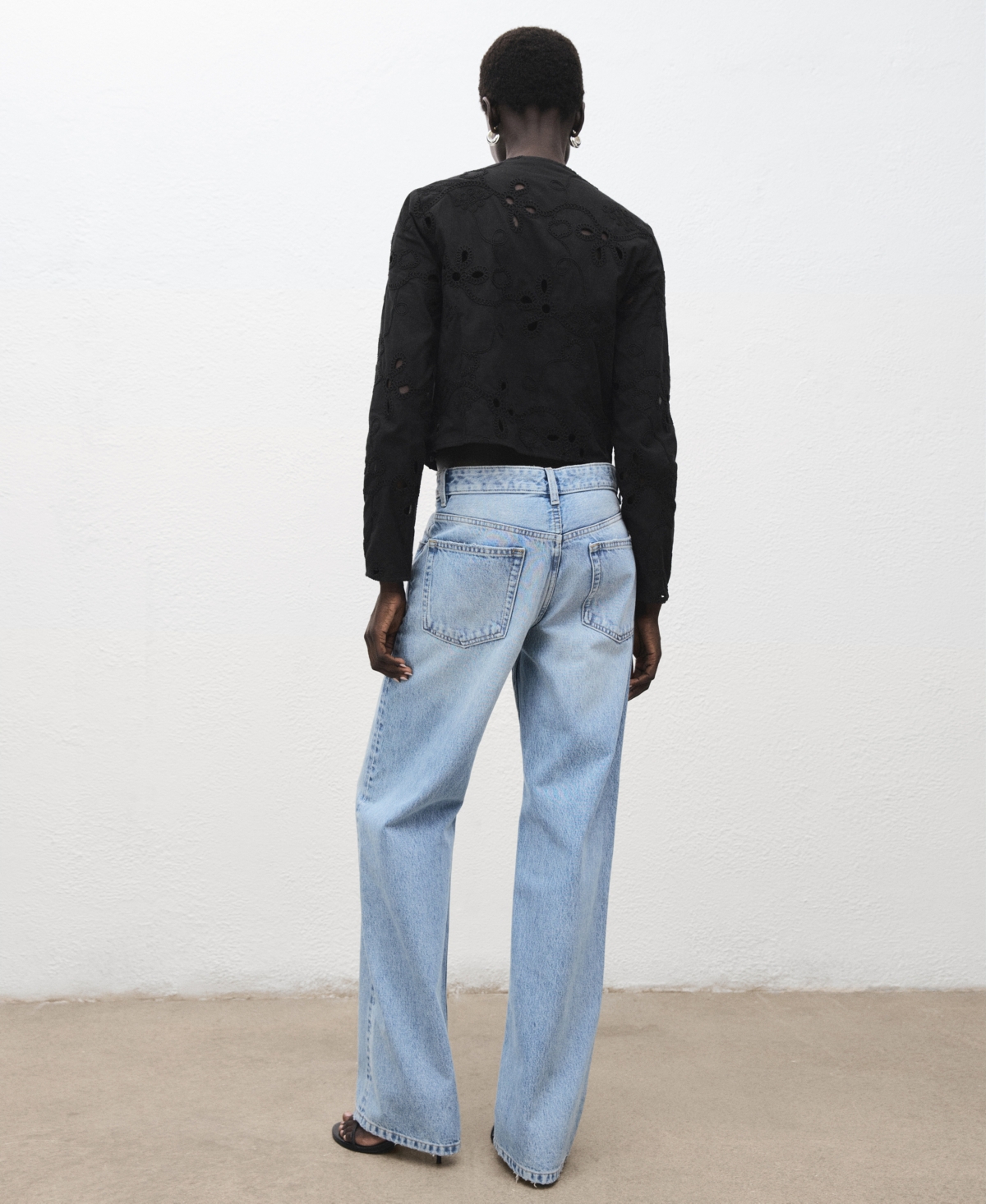 Mango Women's Buttons Embroidered Blouse In Black