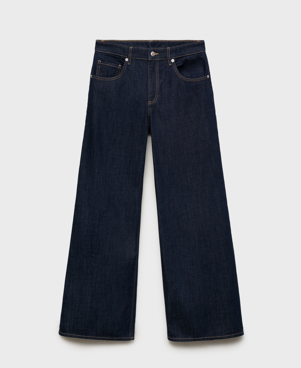 Mango Women's Low-rise Wide-leg Jeans In Blue