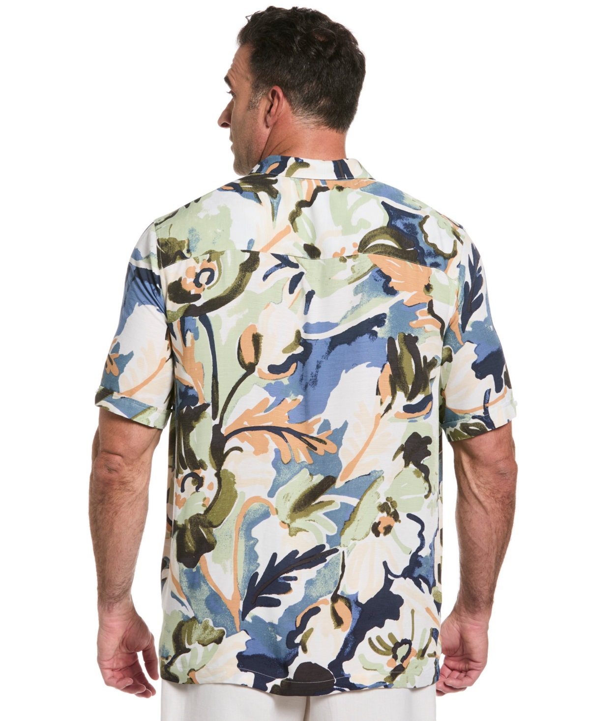 Cubavera Men's Big & Tall Water-color Painting Print Classic-fit Shirt In Multi