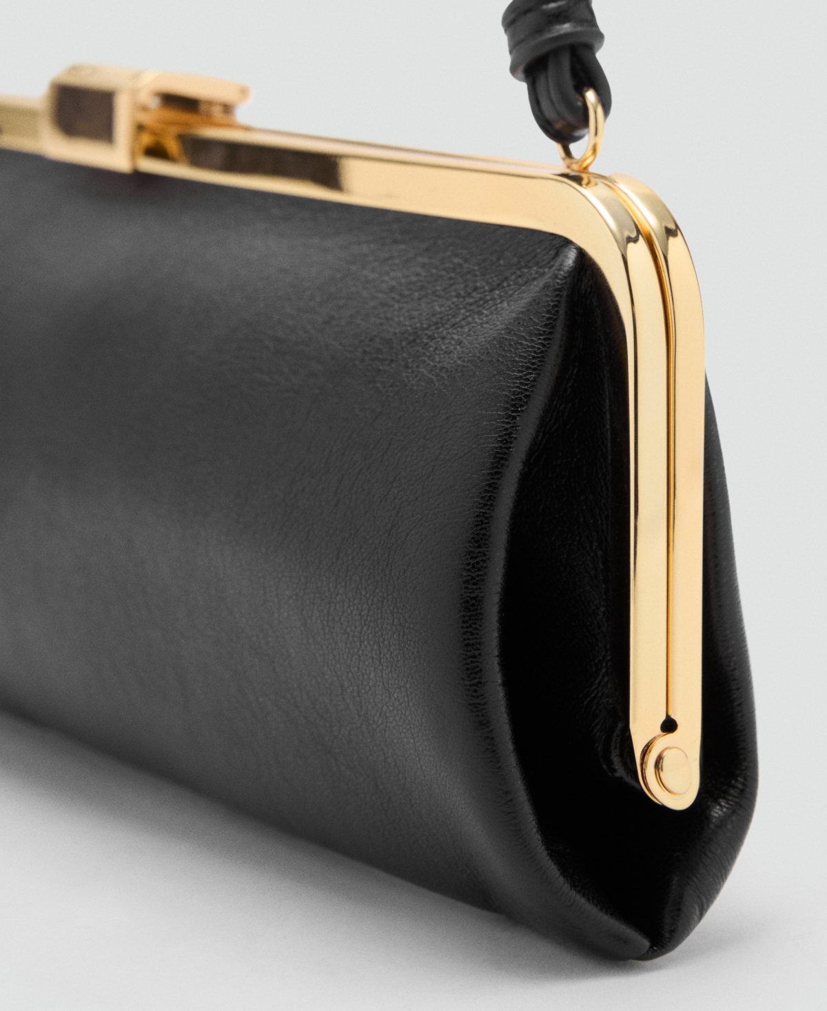 Mango Women's Metallic Clutch Handbag In Black