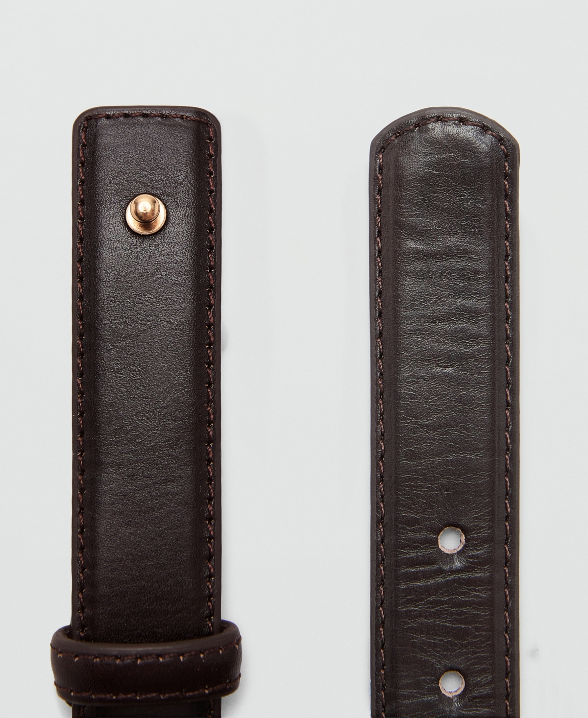 Mango Women's Metallic Detail Leather Belt