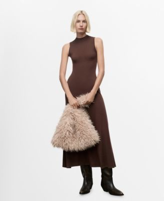 MANGO - Women's Perkins-Neck Knitted Dress