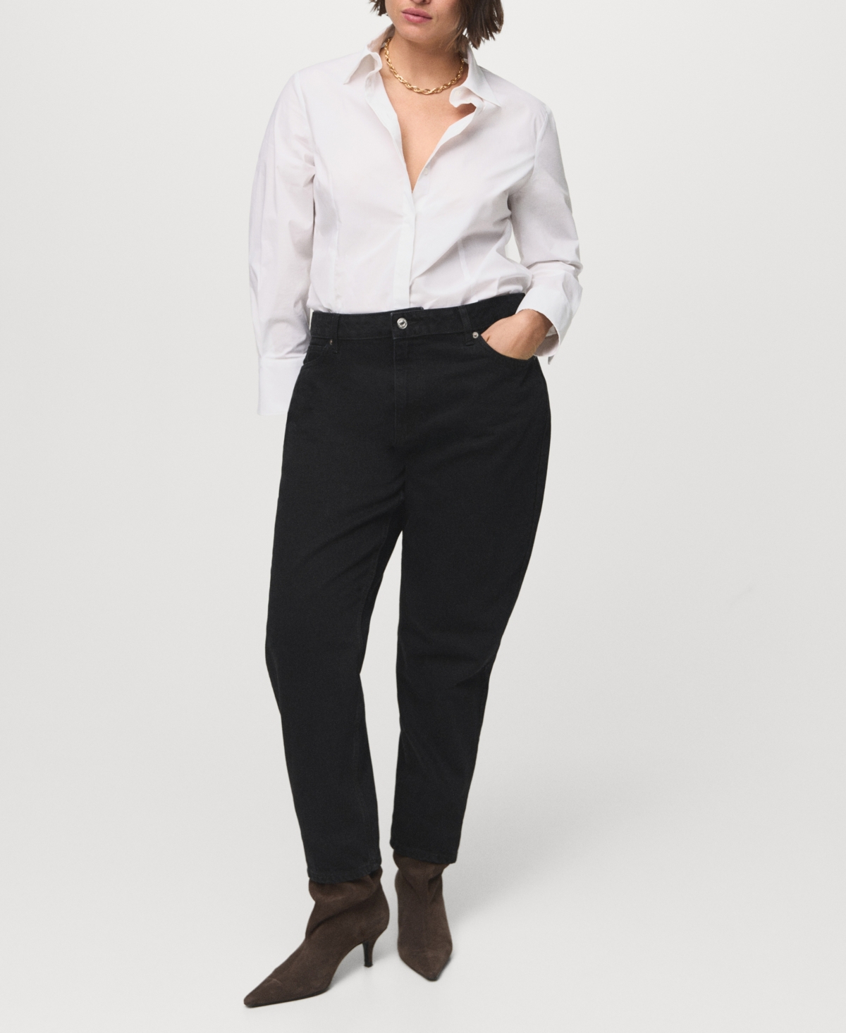 Mango Women's Mom2000 High-rise Jeans In Brown