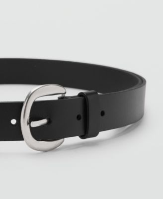 Women's Rounded Buckle Leather Belt