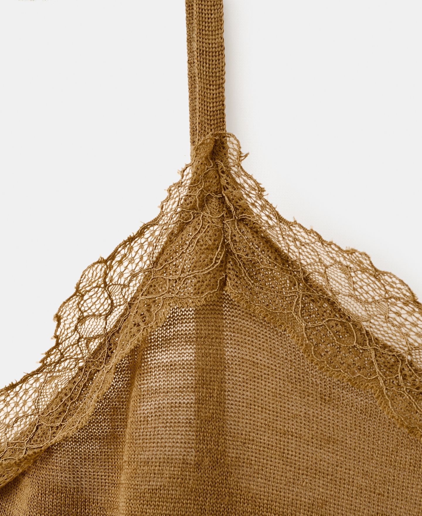 Женский топ Mango Wool-Blend Lace, цвет: Ochre — фото 5