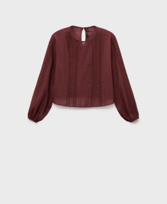 Women's Embroidered Puff-Sleeve Blouse