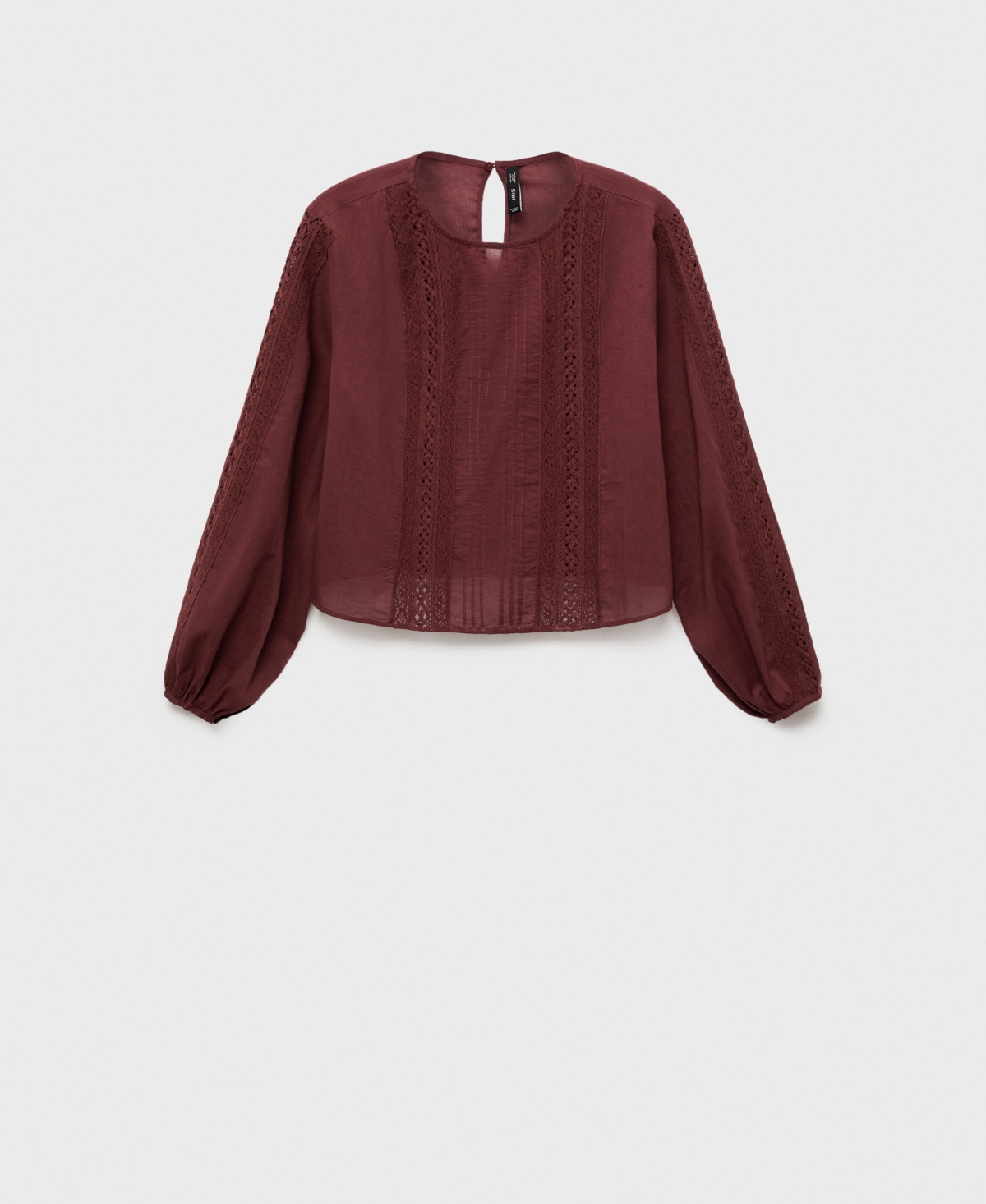 Mango Women's Embroidered Puff-Sleeve Blouse