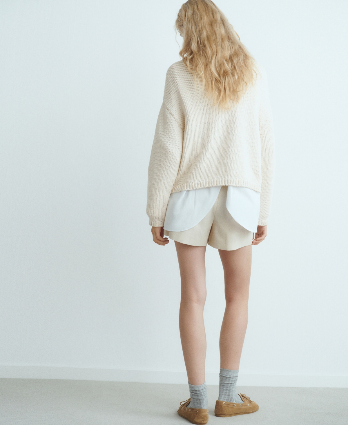Mango Trenzas Cable Roll Neck Sweater In White