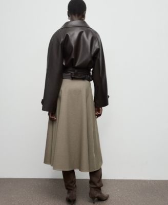 Women's Houndstooth Wool-Blend Skirt