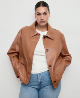 Women's Pockets Leather-Effect Jacket