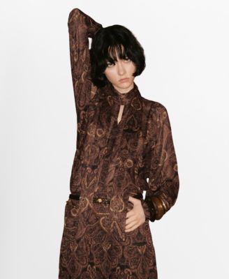 Women's Foulard Paisley-Print Blouse