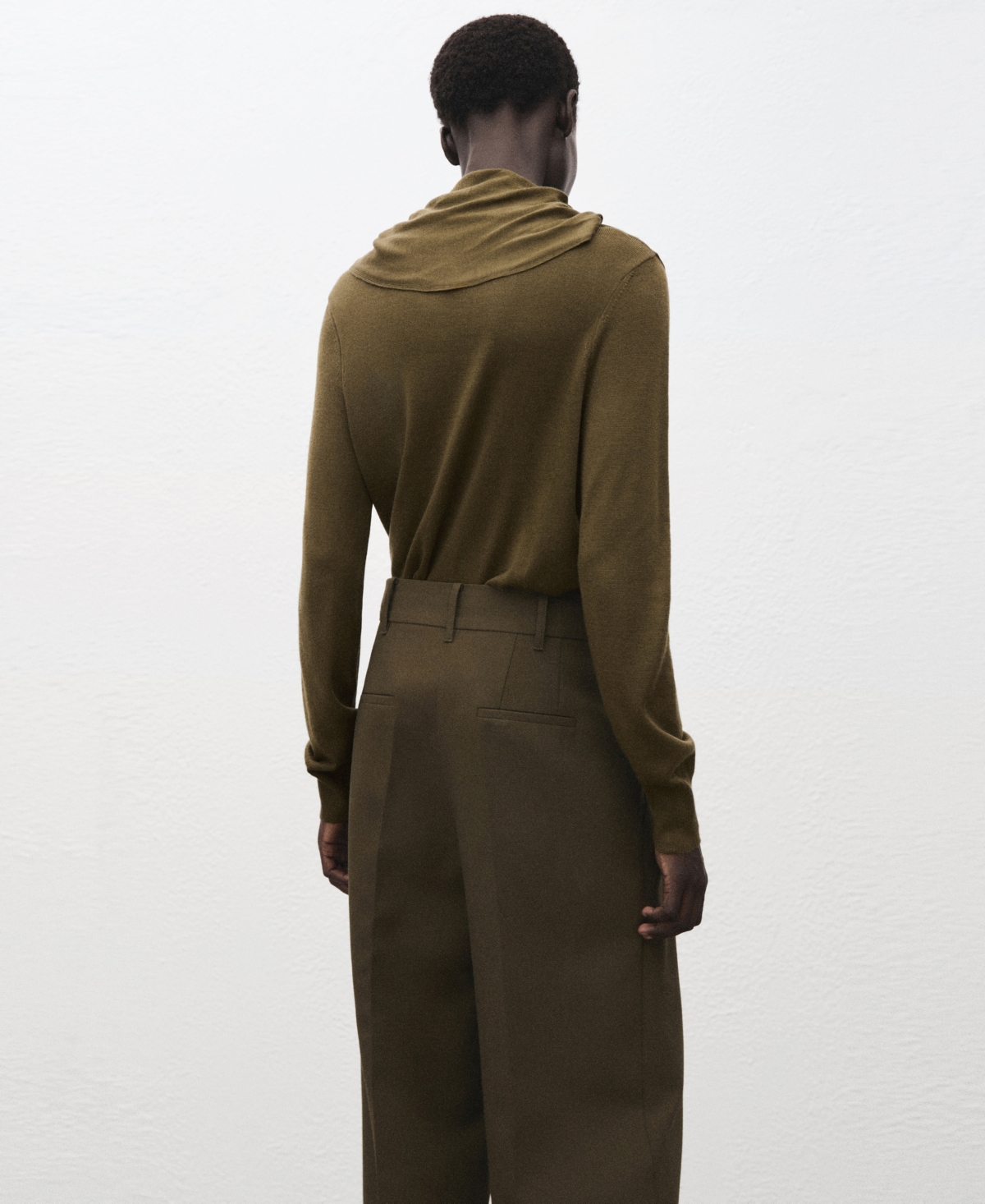 Mango Women's Knot Turtleneck Sweater In Green