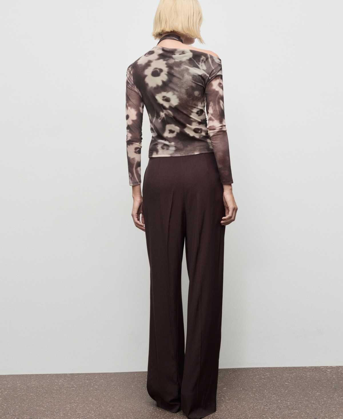 Mango Women's Floral Scarf T-shirt In Brown