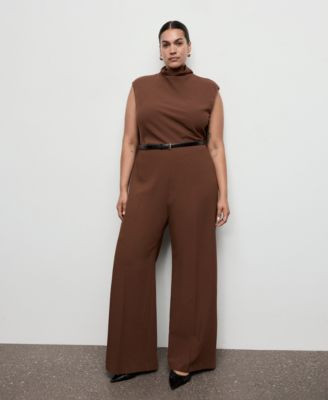 Women's Draped Neck Belt Jumpsuit