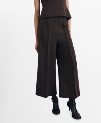 MANGO - Women's Cropped Culotte Pants