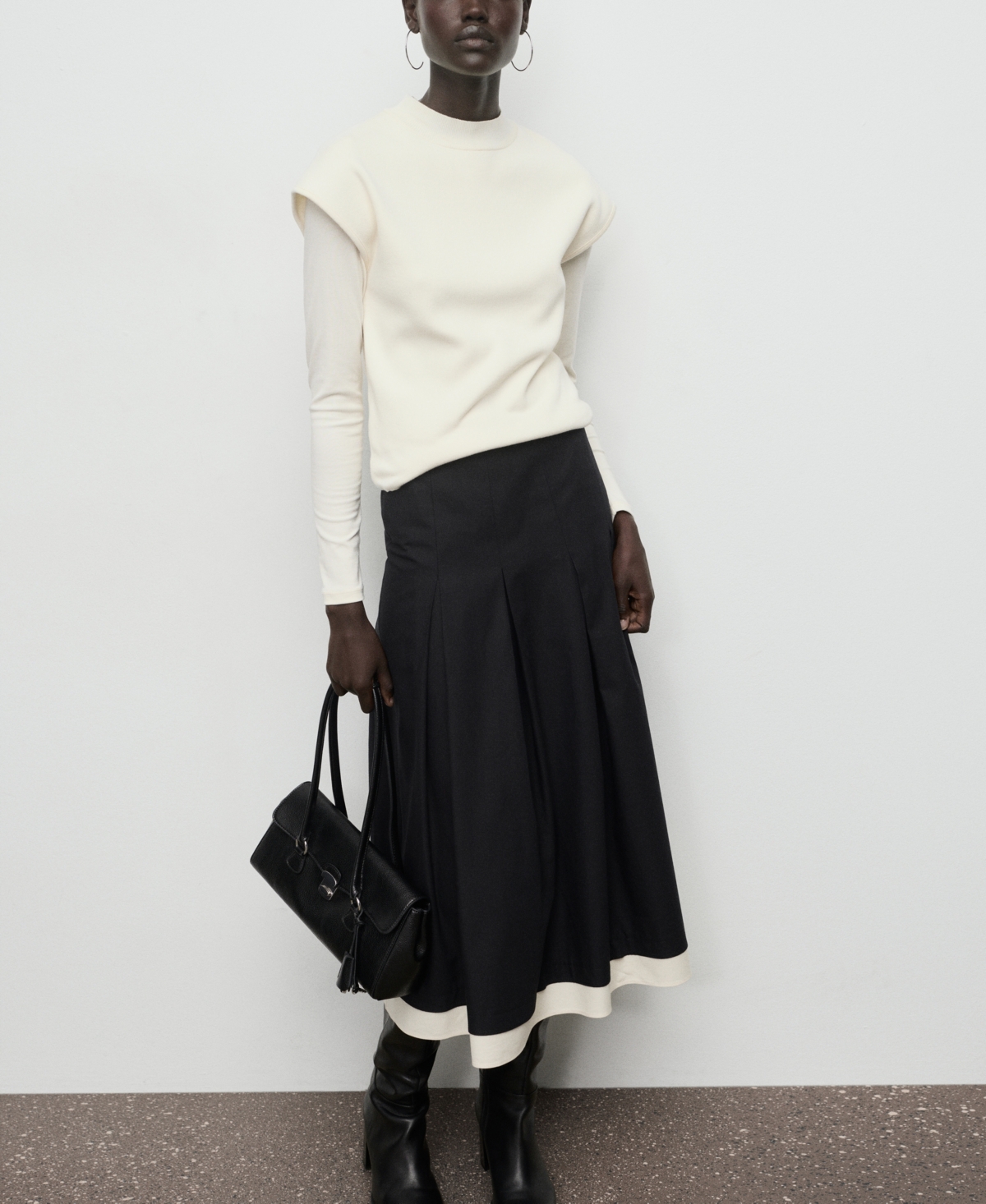 Mango Women's Combined Pleated Skirt