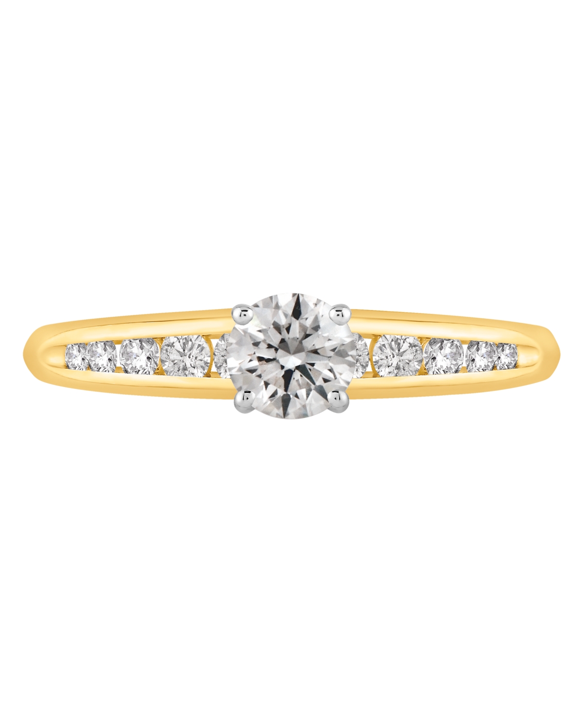 Gia Certified Diamonds Diamond Solitaire Plus Engagement Ring (1 ct. t.w.) in 14k Two-Tone Gold