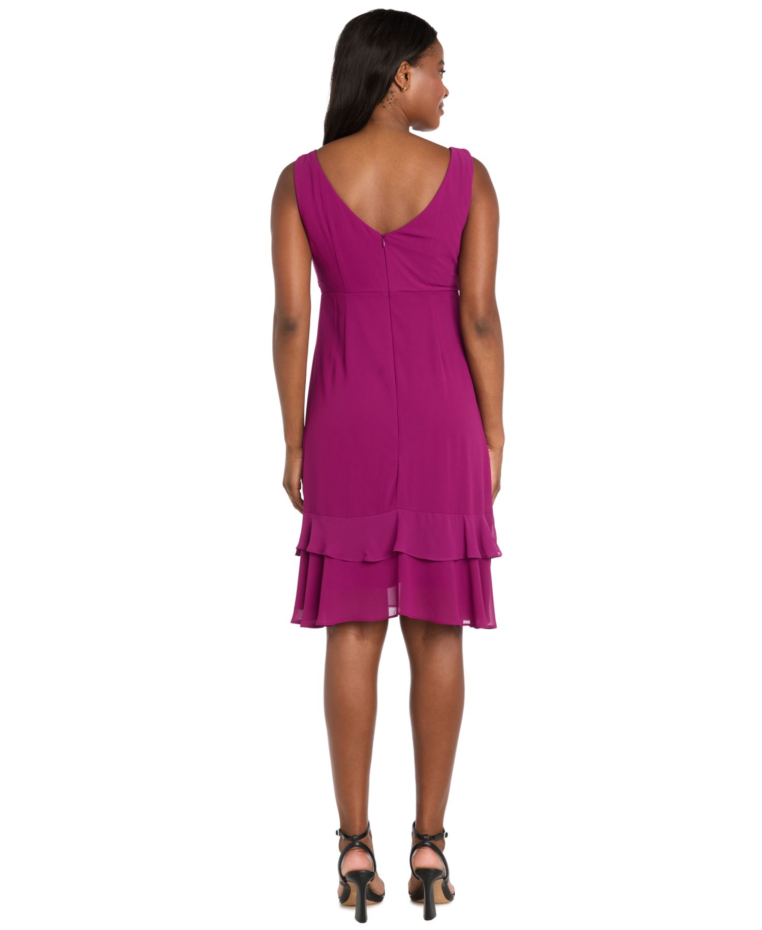 Women's 2-Piece Ruffle Detail Dress with Capelet