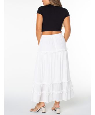 Juniors' Ruffle-Tier Maxi Skirt