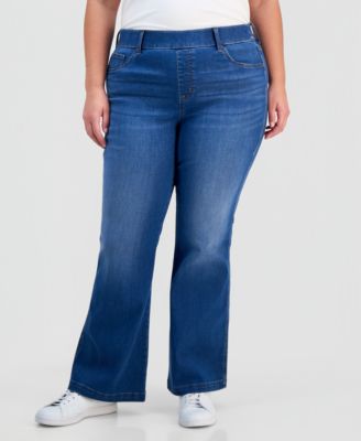 Plus Size Pull-On Shaping High-Rise Bootcut Jeans, Macy's Exclusive