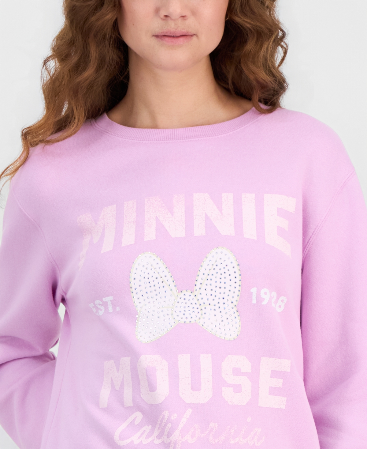 Disney Juniors' Embellished Minnie Mouse Crewneck Sweatshirt