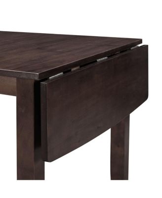 3-Piece Folding Dining Set with Drop Leaf Table and 2 Chairs, Space-Saving Kitchen Table Set for Apartment or Breakfast Nook