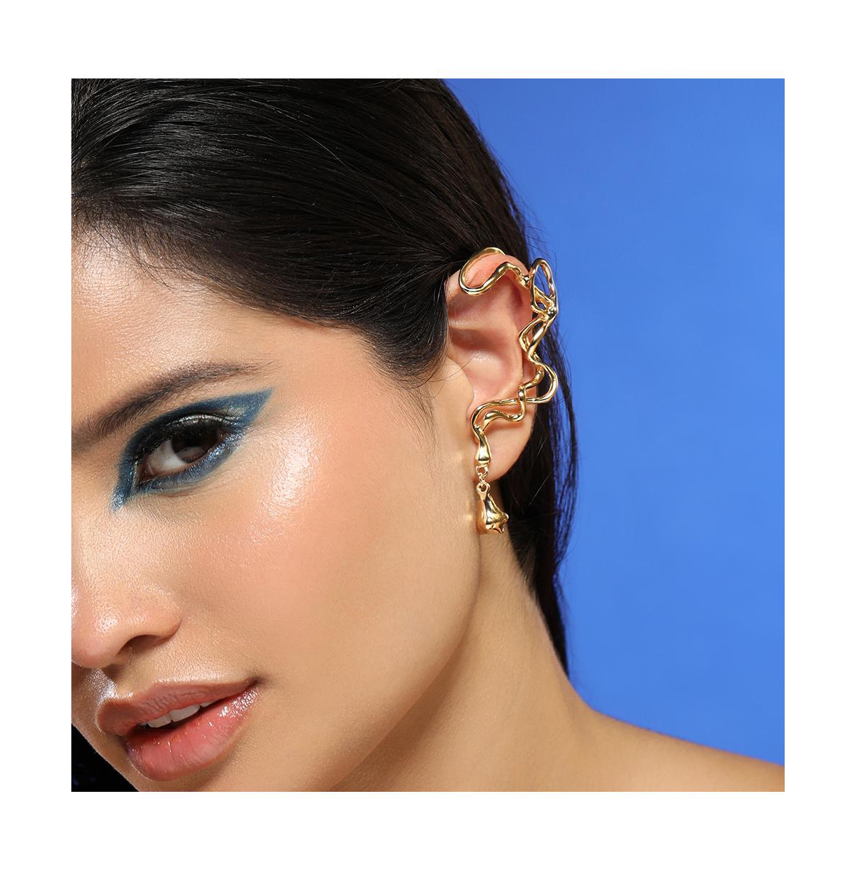 Women's The Tangle-Drop Cuff Earrings - California Gold