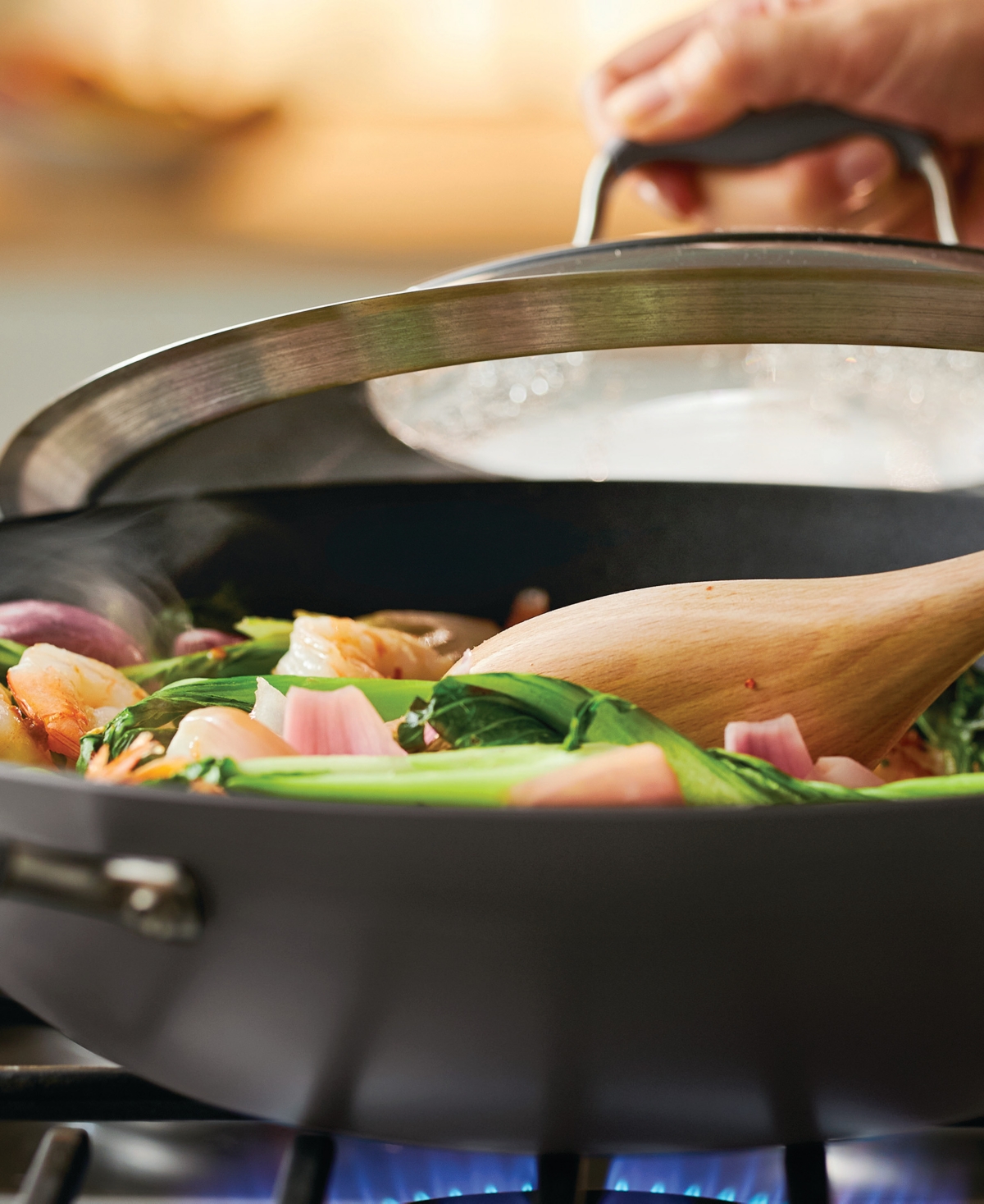 Anolon Advanced Home Hard-Anodized Nonstick Wok with Side Handles, 14"