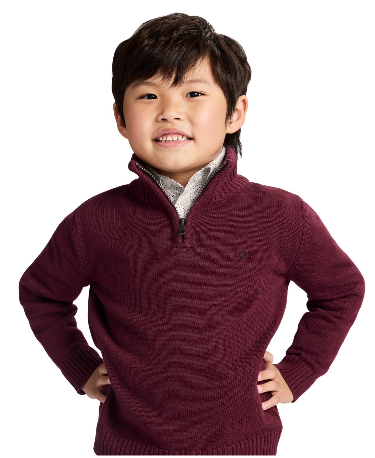 Calvin Klein Boys 2T-7 Long-Sleeve Sweater, Shirt and Pants, 3-Piece Set