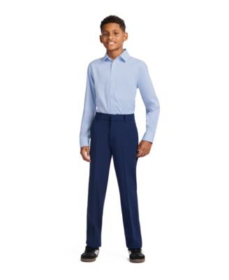 Big Boys' Long Sleeve Stretch Solid Twill Shirt