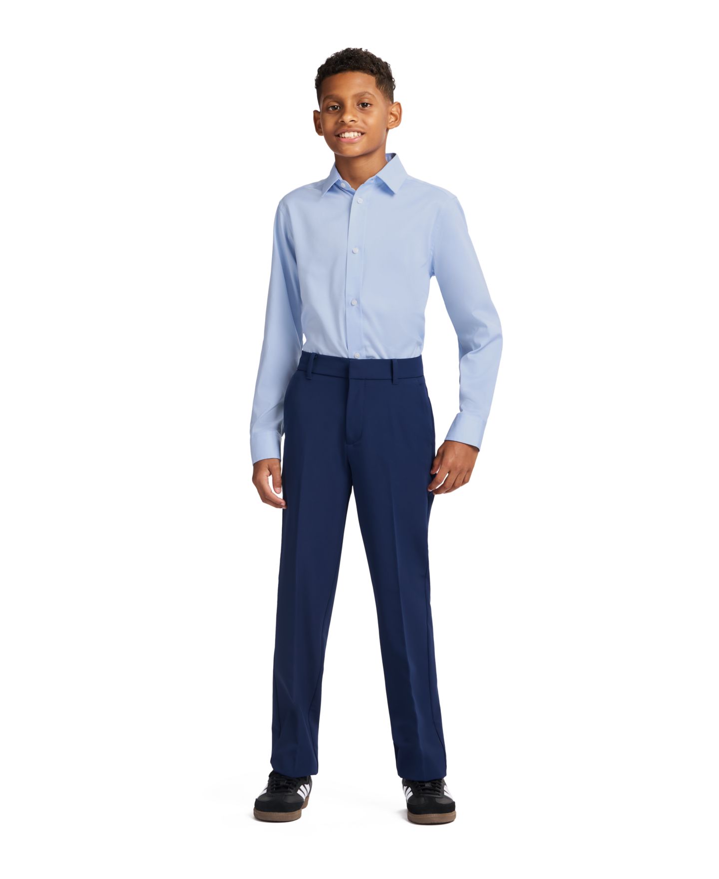 Детская рубашка Tommy Hilfiger Stretch Twill с длинным рукавом для мальчиков, цвет: Синий — фото 5