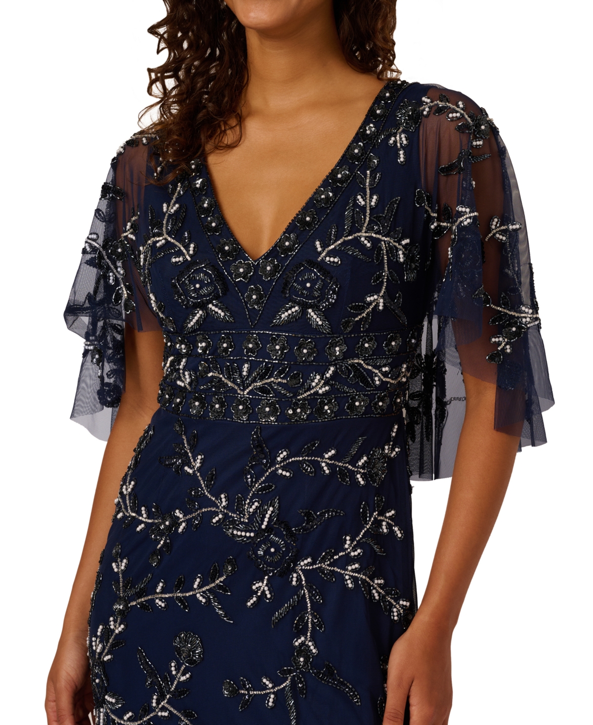 Adrianna Papell Women's Off The Shoulder Long Dress