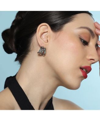 Women's The Circular-Plate Drop Earrings - Forest Green