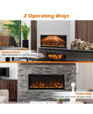 Electric Fireplace in-Wall Recessed with Remote Control and Adjustable Color and Brightness-42 inches