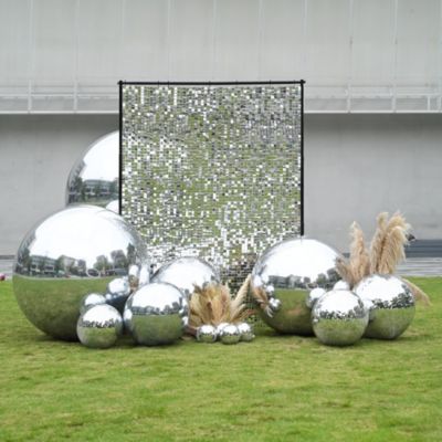 4PCS 7" Small Disco Ball Mirror Mini Hanging Decor for 70s 80s Party Events Wedding DJ Dance Club Stage Lighting Silver