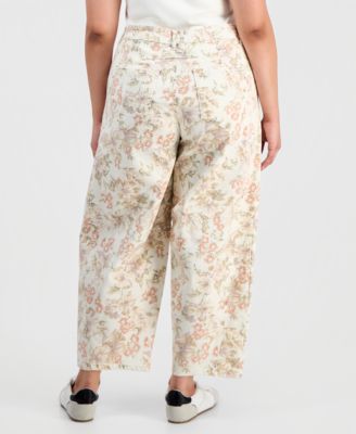 Trendy Plus Size High-Rise Floral-Print Jeans, Macy's Exclusive 