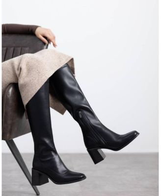 Women's, Block Heel, Stretchy, Tall Boots