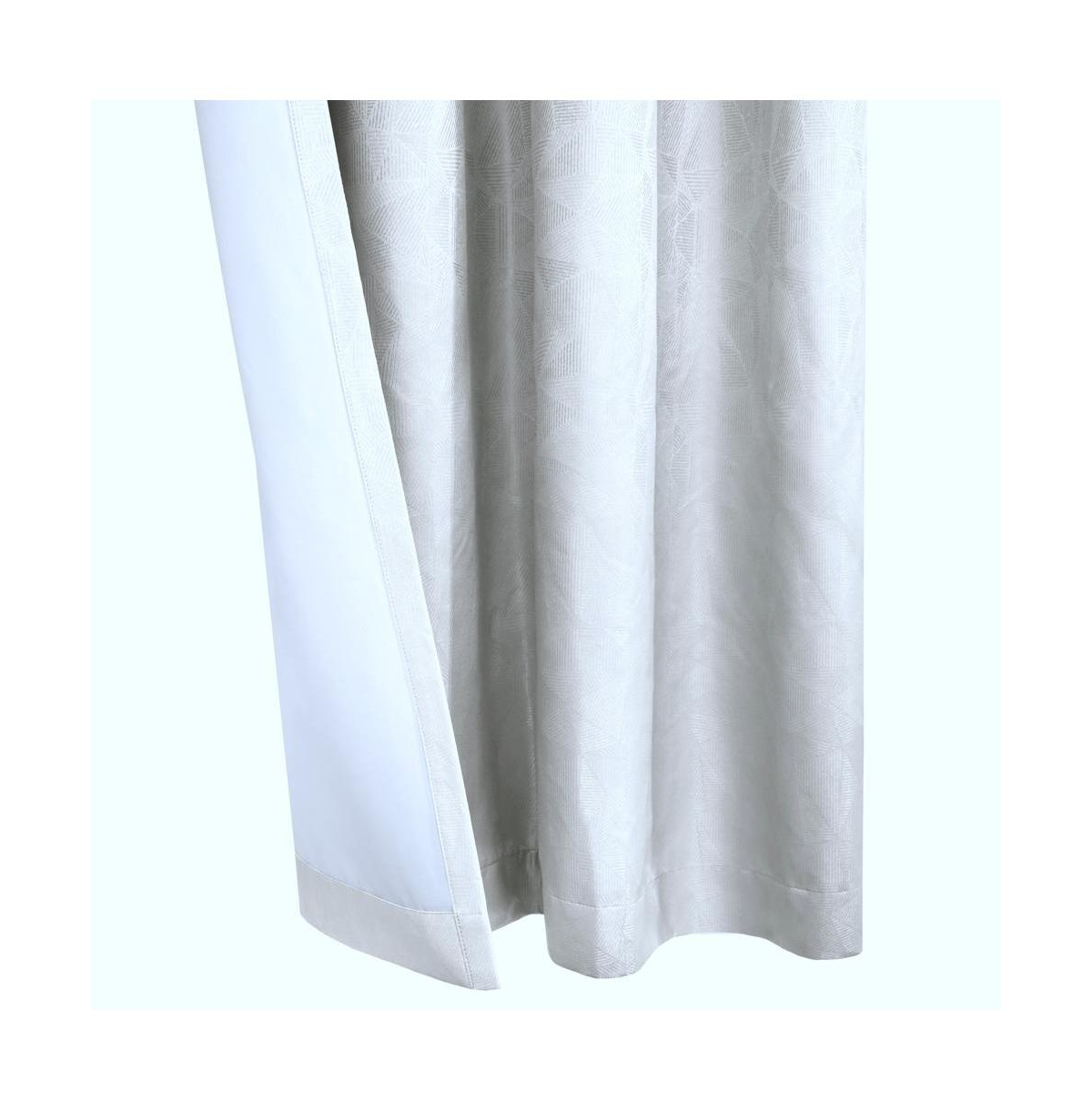 Thermaplus Margot 100% Blackout Subtle Textured Geometric Pattern Grommet Curtain Panel 52" x 63" White