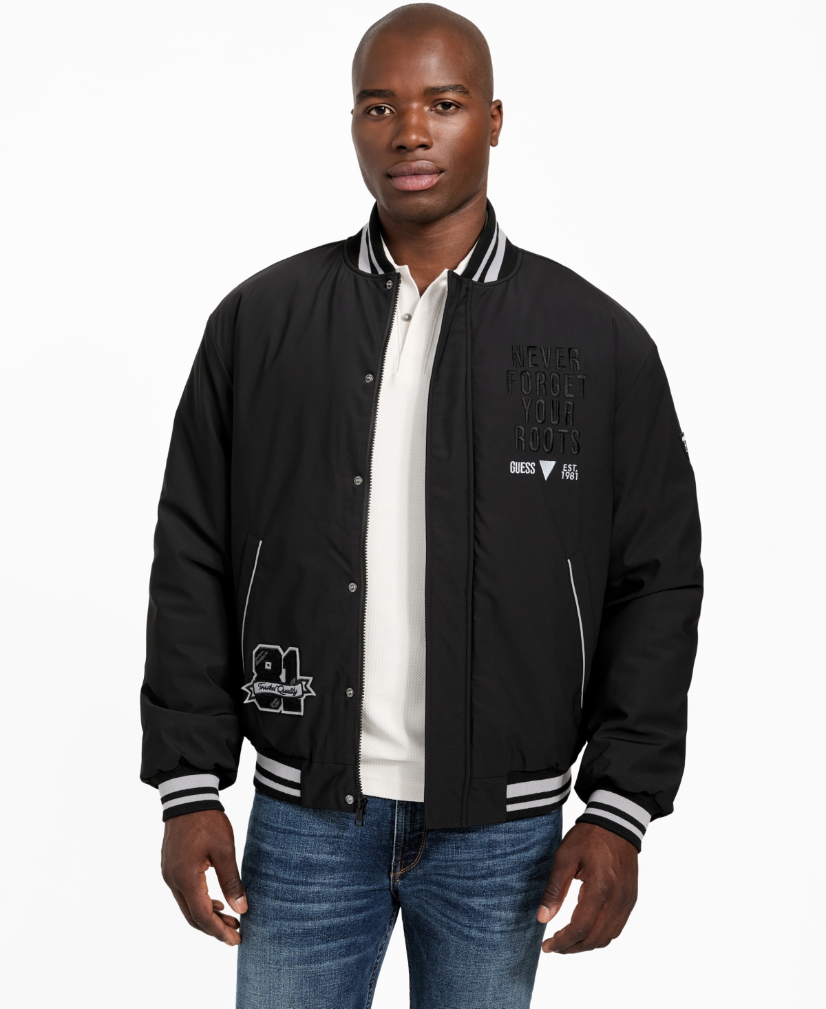 Guess Men's Varsity Bomber Regular-Fit Jacket