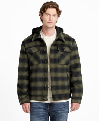 Men's Check Print Shirt Jacket