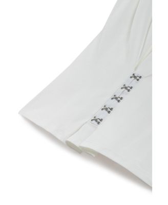 Women's T-Shirt with Agraffe Accessory Detail