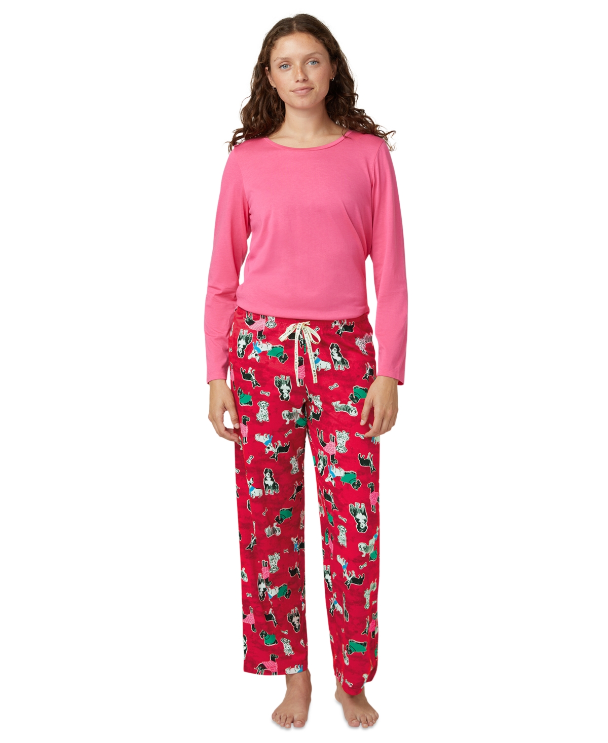 Hue Women's Sleepwell Printed Knit Pajama Pant Made With Temperature Regulating Technology In Red