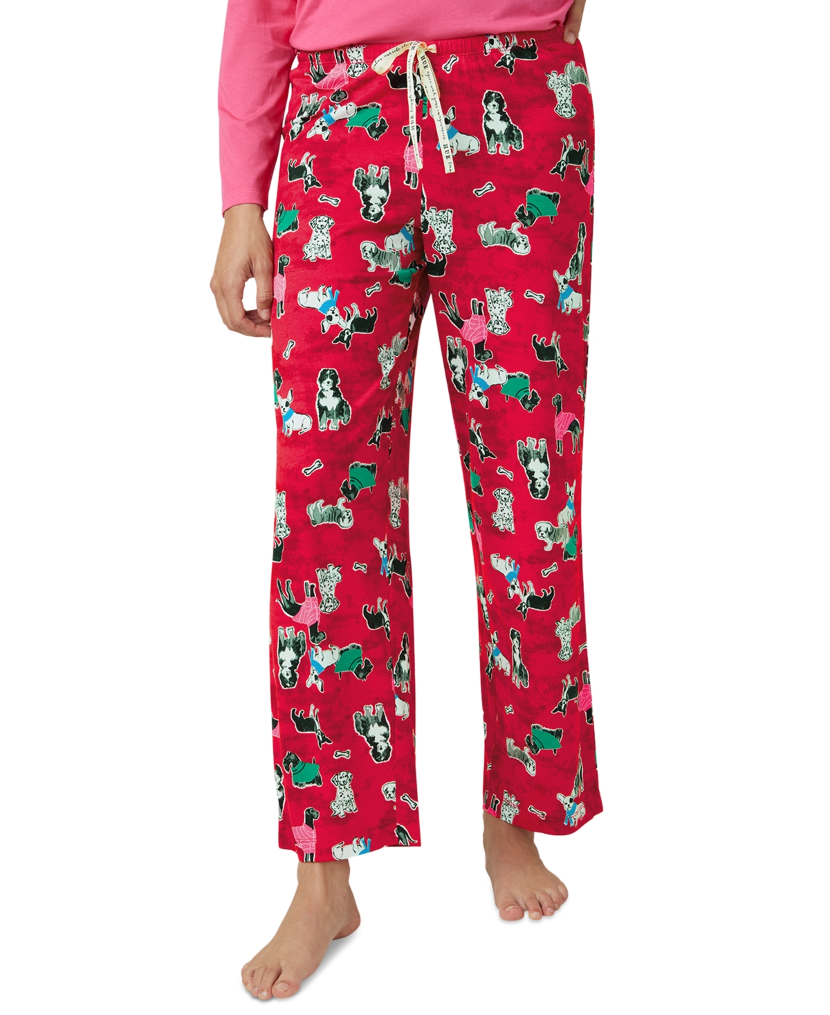 Hue Women's Sleepwell Printed Knit Pajama Pant Made With Temperature Regulating Technology In Red