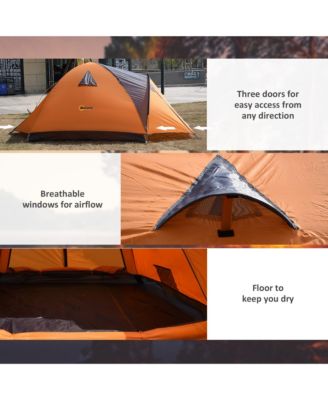 3-4 Person Camping Tent w/ Carrying Bag, for Backpacking Hiking