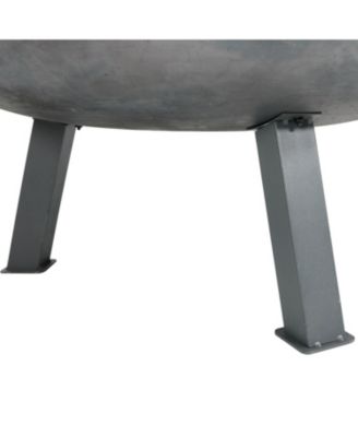 Outdoor Camping or Backyard Round Cast Iron Rustic Fire Pit Bowl with Handles