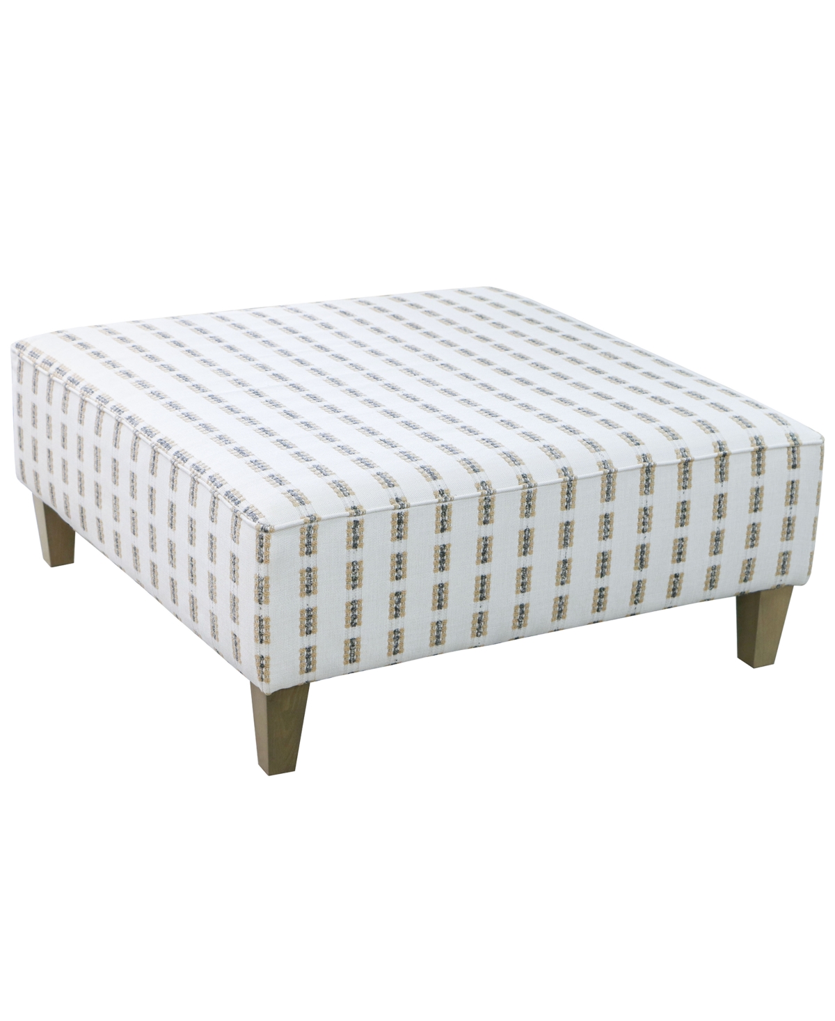 Macy's Stacia 38" Fabric Cocktail Ottoman Bench In Brown
