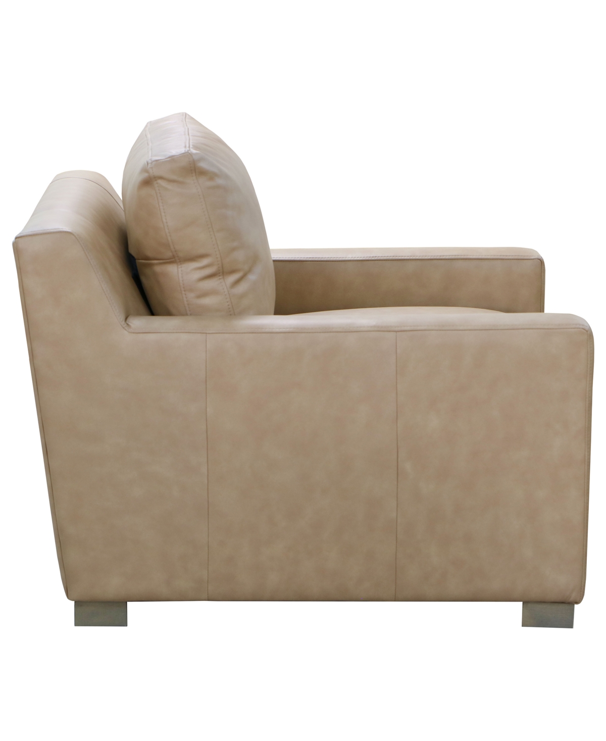 Macy's Stacia 37" Leather Fully Padded Chair In Brown